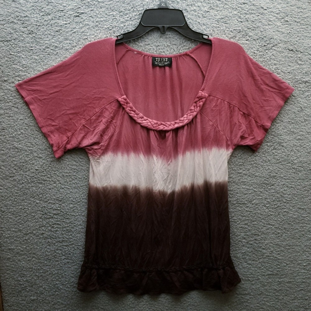 Tryst M Dyed Braided Tassled Multicolor Blouse Top 48" 27" 6.5"
